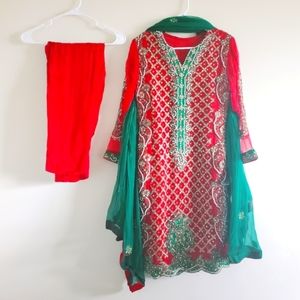 Fancy 3 piece pakistani dress